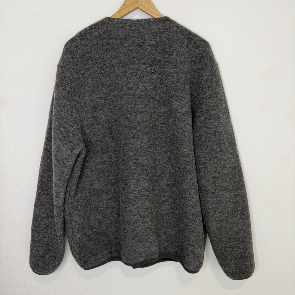 UNIVERSAL WORKS Mens Grey Wool Fleece Marled Cardigan Jacket Button Down XL - Picture 2 of 6